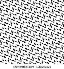 Zigzag lines, triangles ornament.Linear backdrop. Seamless pattern. Digital paper, textile print, web design. Geometric background. Jagged stripes, triangular shapes motif