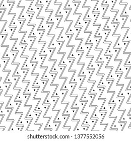 Zigzag lines, triangles ornament.Linear backdrop. Jagged stripes, triangular shapes motif. Geometric background. Digital paper, textile print, web design. Seamless pattern.