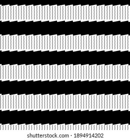 Zigzag lines, vector repeating pattern, halftone texture, isolated on white, background