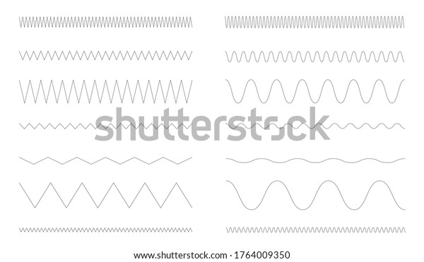 Zigzag lines and wavy\
lines vector set.