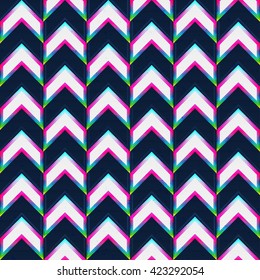 Zigzag neon seamless pattern