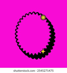 Zigzag Oval Retro Shape Textbox ou Tag Icon avec Rose Vintage Color. Icône Étiquette. Icône Image vectorielle de haute qualité. Image vectorielle modifiable