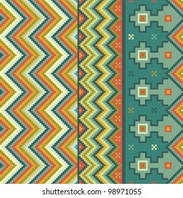 Zigzag pattern with accents of ethnic motifs