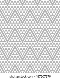 zigzag pattern background with light grey.ethnic pattern of triangles vector