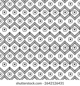 Zig-zag pattern with black abstract style. Illustration vector