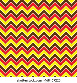 Zigzag pattern brown red and yellow