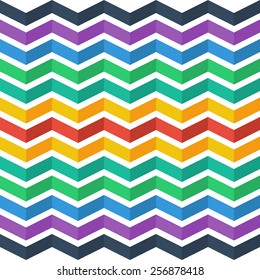 Zigzag pattern in flat colors, vector background