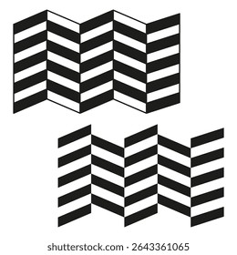 Zigzag pattern icon. Wavy line symbol. Black white Vector. Dynamic stripe design.