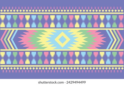 Zigzag pattern. Pastel color vector texture with tribal culture featuring abstract geometric chevron design. The Aztec aesthetic. usual needlework. Scandinavian, Indian and African