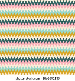 Zig-zag pattern in pastel colors. Textile ornament.
