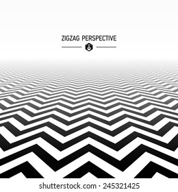 Zigzag pattern in perspective. Vector.