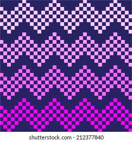  the zigzag pattern  pink and blue color