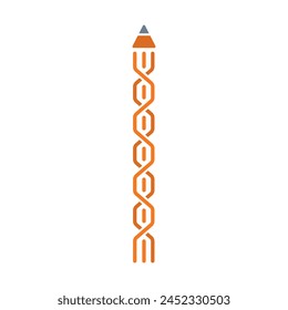 zigzag pencil concept on white background. pen concept for business, education and science world