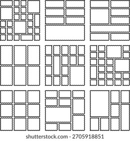 Zigzag Postage Bento Grid Belas Disposições Trabalhadas para Estética Digital
