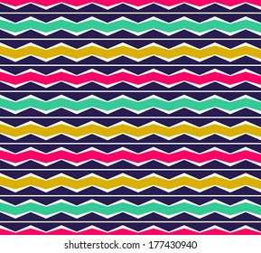 Zig-zag retro seamless geometric pattern