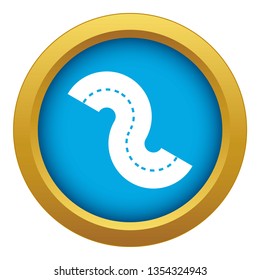 Zigzag road icon blue vector isolated on white background for any design