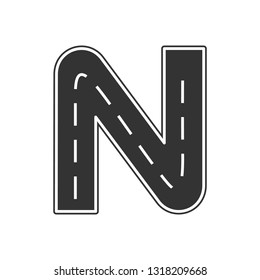 zigzag road icon. Element of navigation for mobile concept and web apps icon. Glyph, flat icon for website design and development, app development