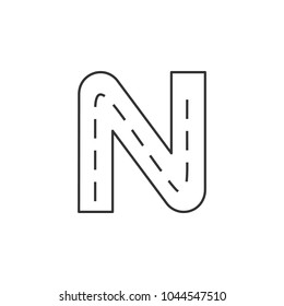 zigzag road icon. Element of navigator signs for mobile concept and web apps. Thin line  icon for website design and development, app development. Premium icon on white background
