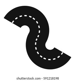 Zigzag road icon. Simple illustration of zigzag road vector icon for web