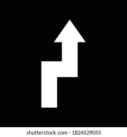 Zigzag road sign icon. Zigzag arrow icon. Infographic vector arrows.