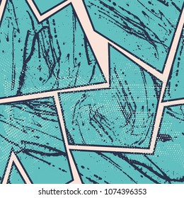 Zigzag seamless abstract pattern with grunge effect.