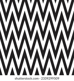 Zigzag seamless pattern, abstract black and white pattern background