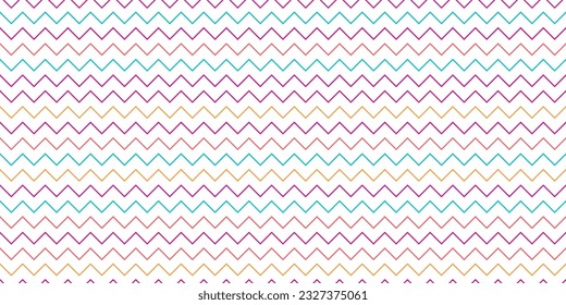 Zigzag seamless pattern. Geometric zigzag chevron lines texture. Seamless vector illustration. Colorful classical pattern.