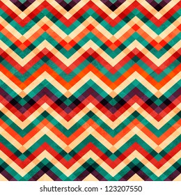 zigzag seamless pattern with grunge effect