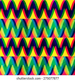 zigzag seamless pattern with grunge effect 