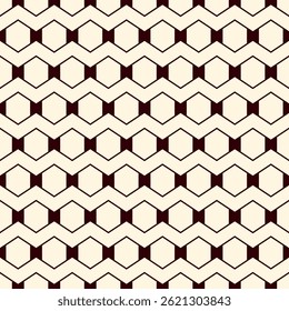 Ziguezague padrão sem emenda. Hexágono mosaico azulejos ornamento. Impressão de superfície étnica. Fundo de figuras geométricas repetido. Papel de parede ornamental. Papel digital de design geográfico moderno. Arte abstrata vetorial