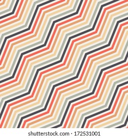Zigzag seamless pattern. Repeating vector background. Diagonal abstract colorful print