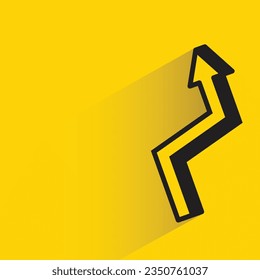 zigzag with shadow on yellow background