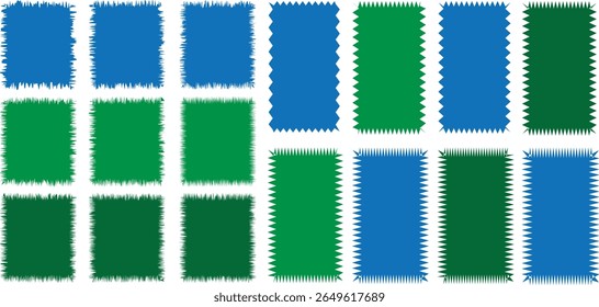 zigzag shapes for social.Set of coloring postage stamp . Ellipse, triangle ,love shape, rectangle template for mail, postcard, letter, note. Jagged wavy edge forms and Irregular postage
