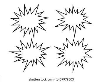 Zigzag speech bubbles. Set of explosion background for a surprising and shocking moment.