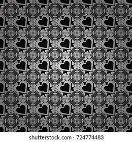 Zigzag and stripe line, rhombus and tiles. Hand drawn seamless pattern. Vector tribal design in gray, black and white colors. Ethnic theme. For textile, wallpaper, wrapping paper.
