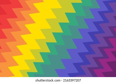 Zigzag striped line abstract rainbow colorful LGBT pride theme empty background vector design template. 
