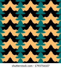 Zigzag stripes abstract Ikat style seamless pattern. Vector illustration.