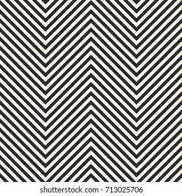 Zigzag stripes seamless pattern. Vector chevron texture. Black and white diagonal lines, striped zig zag. Simple modern abstract geometric background. Universal repeat design for decoration, prints