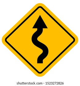 Zigzag traffic sign vector illustration background
