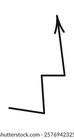 Zigzag upward arrow drawing symbol