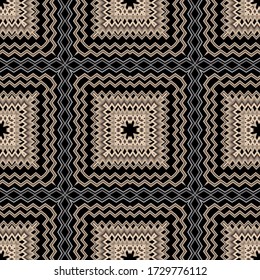 Zigzag vector plaid seamless pattern. Geometric abstract ornamental background. Creative modern design. Geometry zig zag lines, stripes, shapes, elements. Ethnic tribal style chevron tartan ornaments.