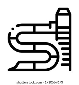 zigzag water slide icon vector. zigzag water slide sign. isolated contour symbol illustration