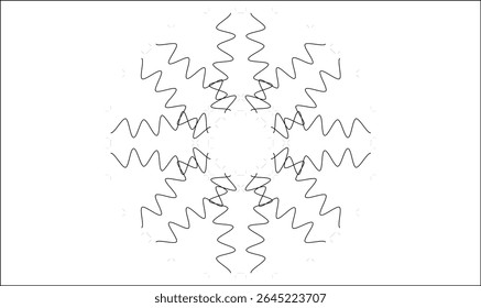 Zigzag Wave Burst – Abstract Symmetrical Line Art Design