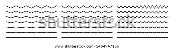 Zigzag wave\
lines, vector wavy and squiggly pattern lines. Vector black\
squiggles and curvy underlines isolated\
set
