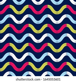 Zigzag and waves. Ethnic boho ornament. Seamless pattern. Tribal motif. Vector illustration for web design or print.