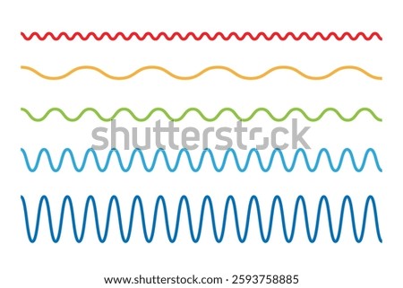 Zigzag Wavy Line Set | Colorful and Simple Decorative Lines