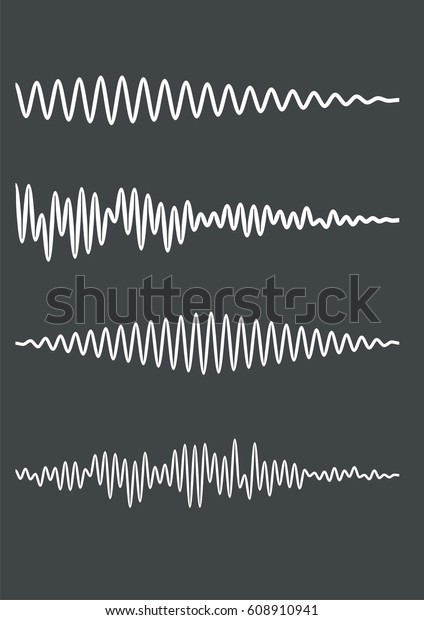 Zig-zag wavy lines as a sound\
track or cardiogram. Vector illustration. Equalizer audio player\
icon