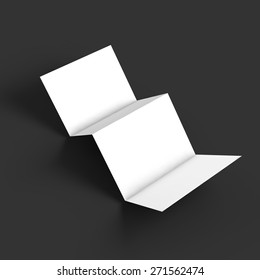 Zigzag white 4 page brochure mockup template. Presentation of your branding and identity design. Vector Illustration EPS10.