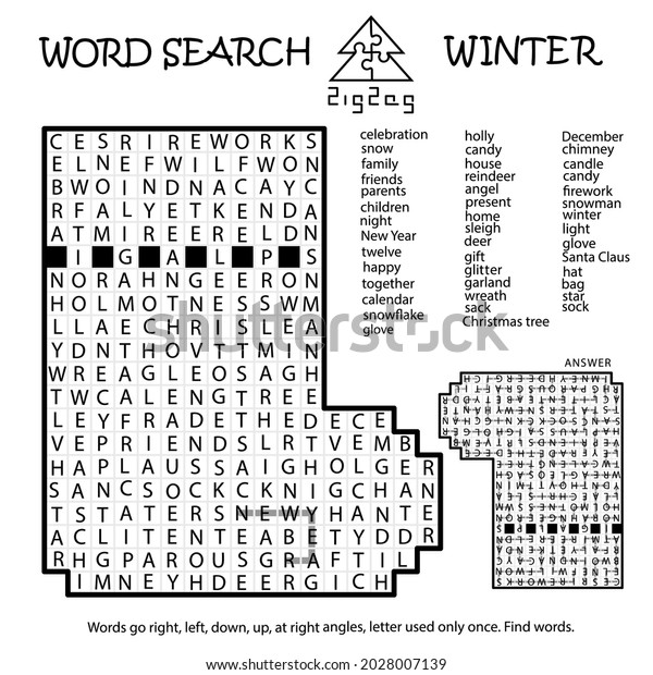 Zigzag Word Search Crossword Puzzle 600w 2028007139 