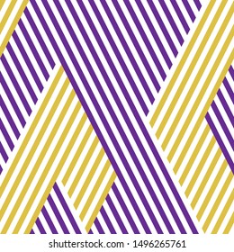 Zigzag yellow and violet segments. Vector seamless pattern.